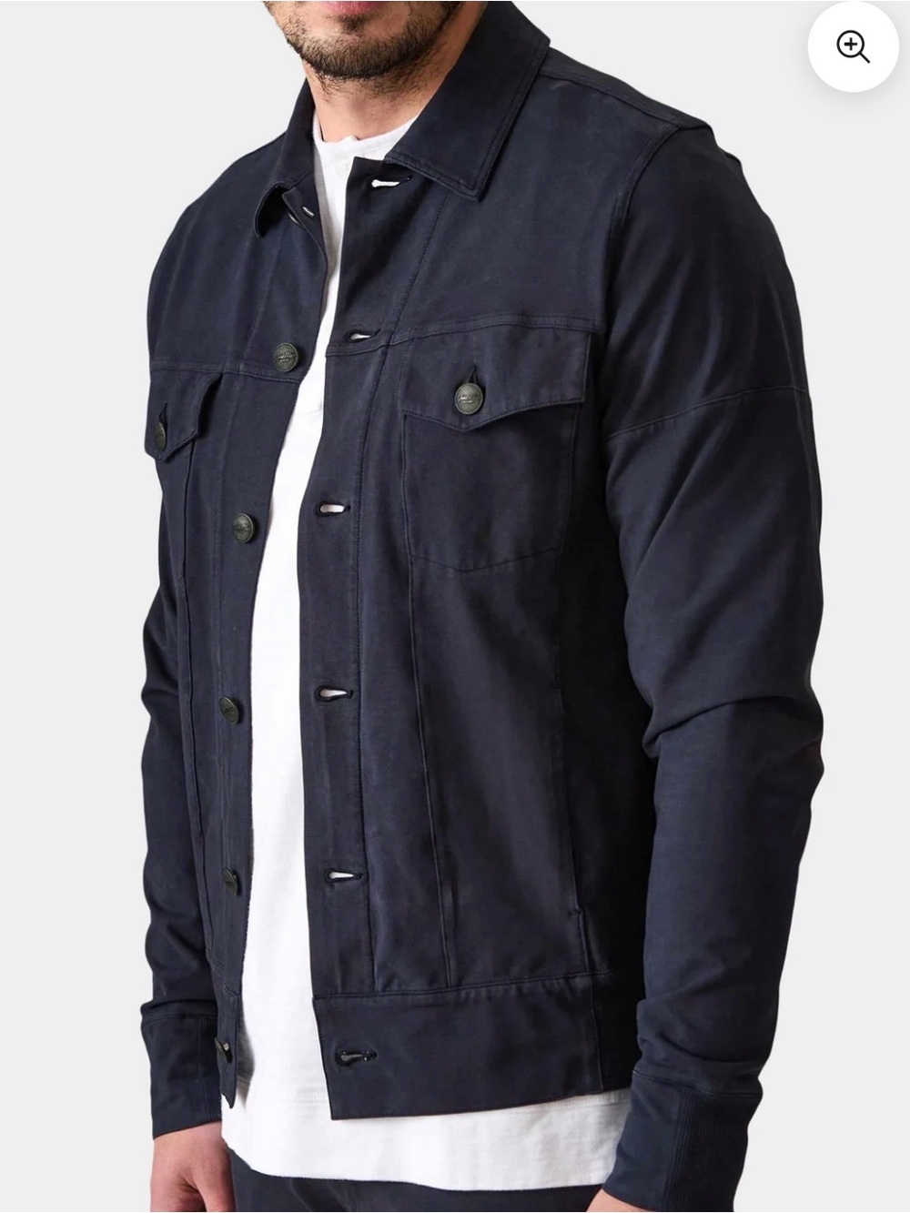 Good Man Brand Denim Jean Jacket Men Size M Stretch Flex Pro Jersey Dark Wash